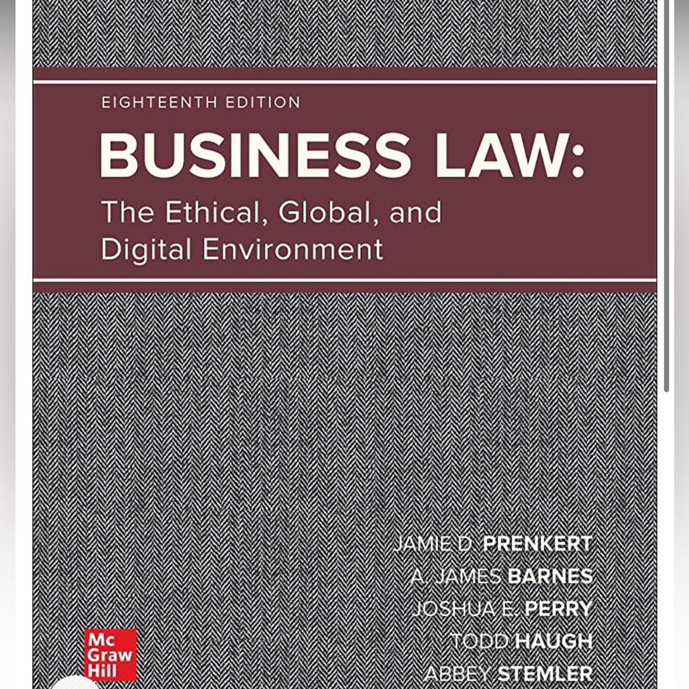 TEXTBOOK- Business Law- The Ethical, Global, and Digital Environment